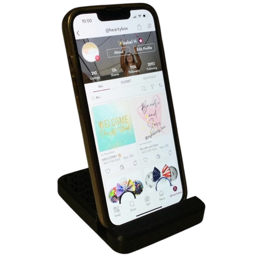 3D Printed Black Phone Stand